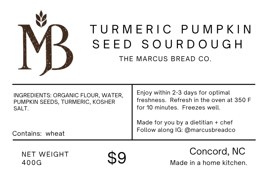 Turmeric Pumpkin Seed Sourdough
