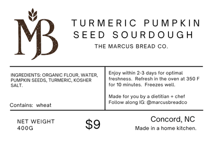 Turmeric Pumpkin Seed Sourdough