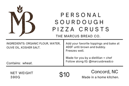 Marcus Bread Co Sourdough Pizza Crusts (2 pack)