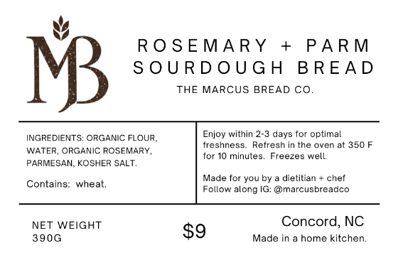 Rosemary & Parm Sourdough Bread