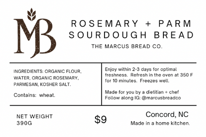 Rosemary & Parm Sourdough Bread