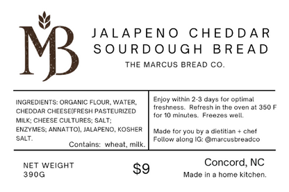 Marcus Bread Co. Jalapeño Cheddar Mini Sourdough Loaf