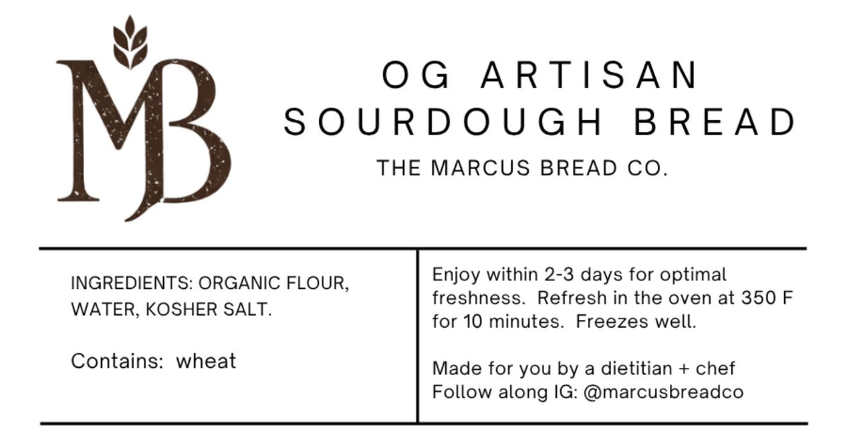 Marcus Bread Co Sliced Sourdough Bread